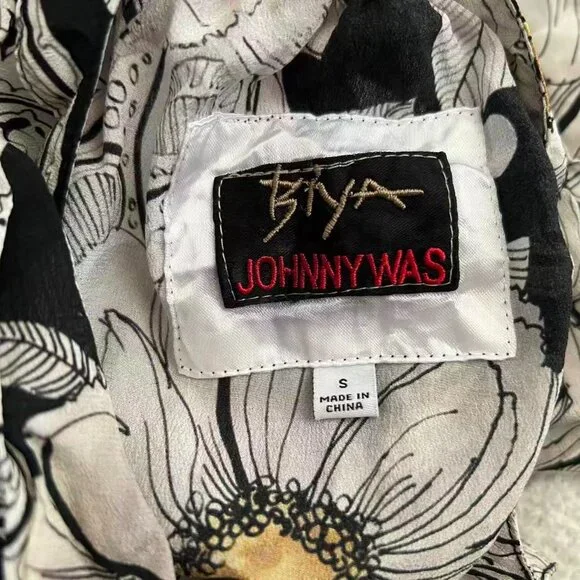 NWOT JOHNNY WAS Biya Silk Long Sleeves Floral Midi Dress Boho Chic Sz S - Picture 8 of 12